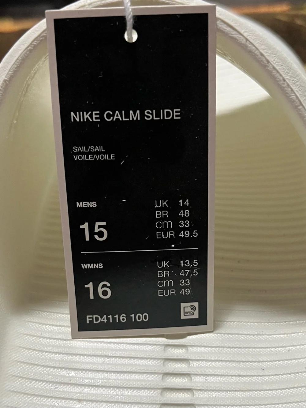 Nike White Calm Slide Sandals